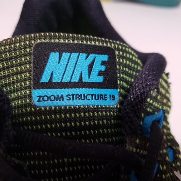 Nike  Zoom Structure 19 Black Blue Neon Green Running Shoes Mens Sneakers Sz 11 - Picture 11 of 11